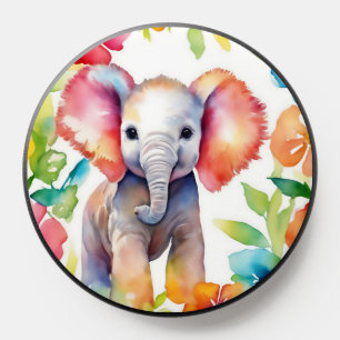 Elephant Vibrant Watercolor PopSocket