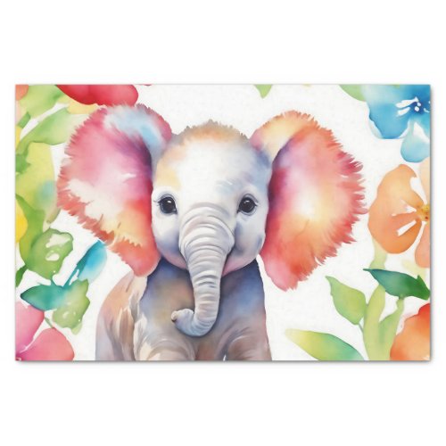 Elephant Vibrant Watercolor Tissue Paper