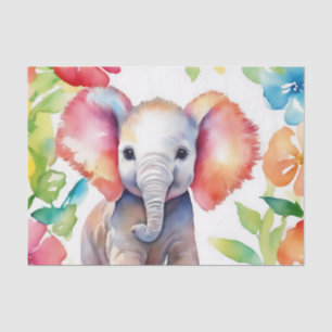 Elephant Vibrant Watercolor Tissue Paper
