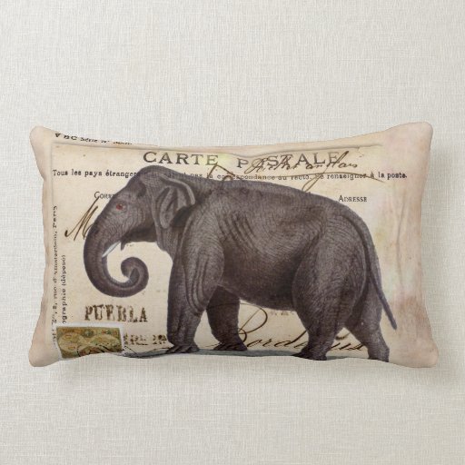 Elephant Vintage Pillow Chic Throw Pillow