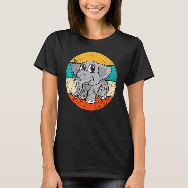 Elephant Vintage Retro T-Shirt (Front)