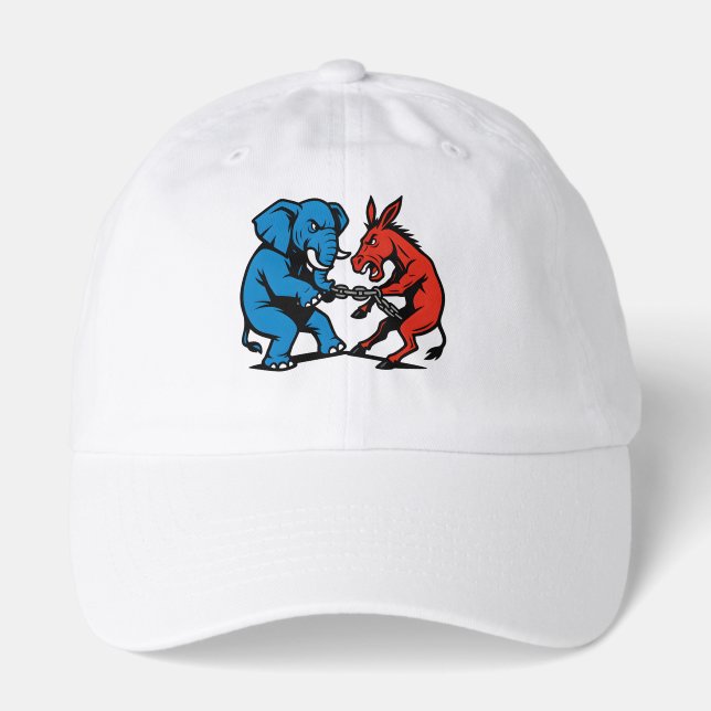 Elephant vs Donkey Graphic Hat (Front)