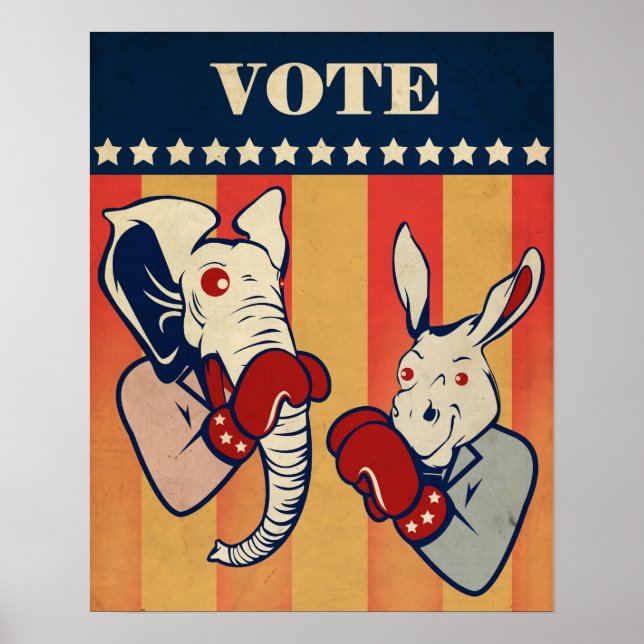Elephant vs. Donkey Poster (Front)