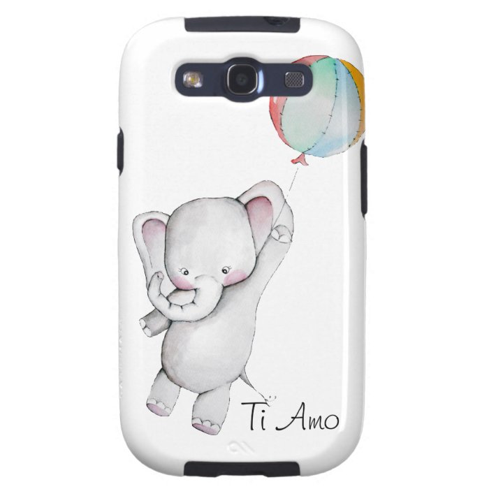 Elephant w Balloon White Samsung Galaxy S3 Case