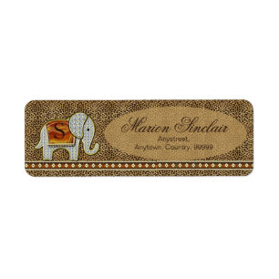 Elephant Walk Monogram Cheetah ID390 Label