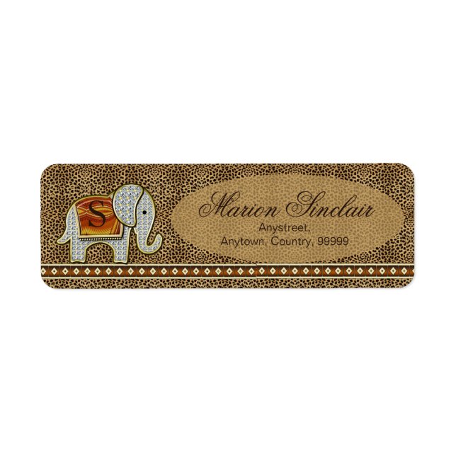 Elephant Walk Monogram Cheetah ID390 Label (Front)