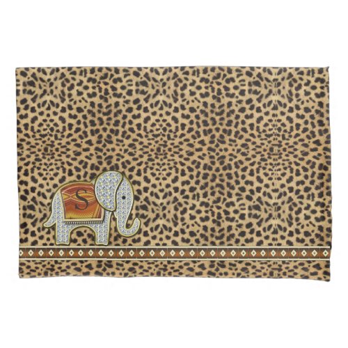 Elephant Walk Monogram Cheetah ID390 Pillowcase