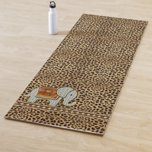 Elephant Walk Monogram Cheetah ID390 Yoga Mat