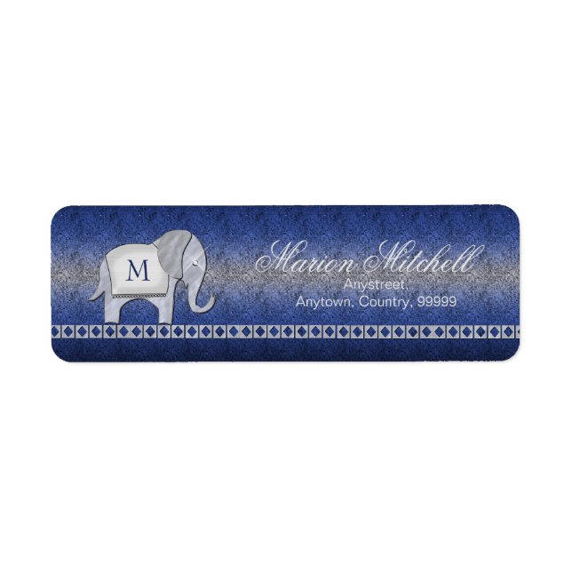 Elephant Walk Monogram Silver/Blue ID390 Label (Front)