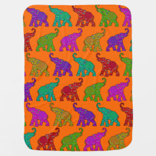 Elephant Walk pattern tiles design Baby Blanket