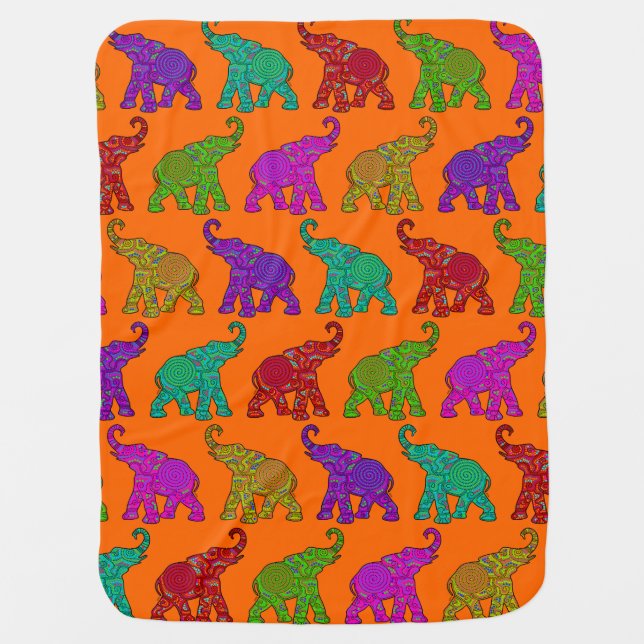 Elephant Walk pattern tiles design Baby Blanket (Front)