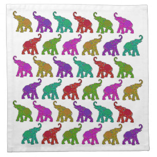 Elephant Walk pattern tiles design Cloth Napkin