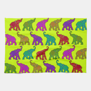 Elephant Walk pattern tiles design Kitchen Towel