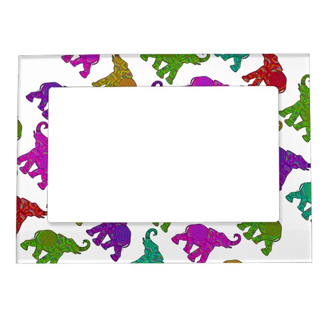 Elephant Walk pattern tiles design Magnetic Frame (Front)