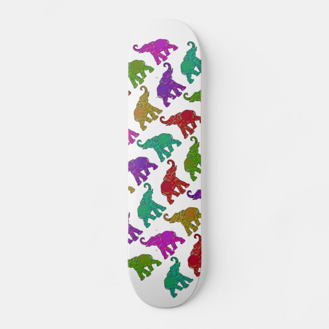 Elephant Walk pattern tiles design Skateboard Deck (Front)