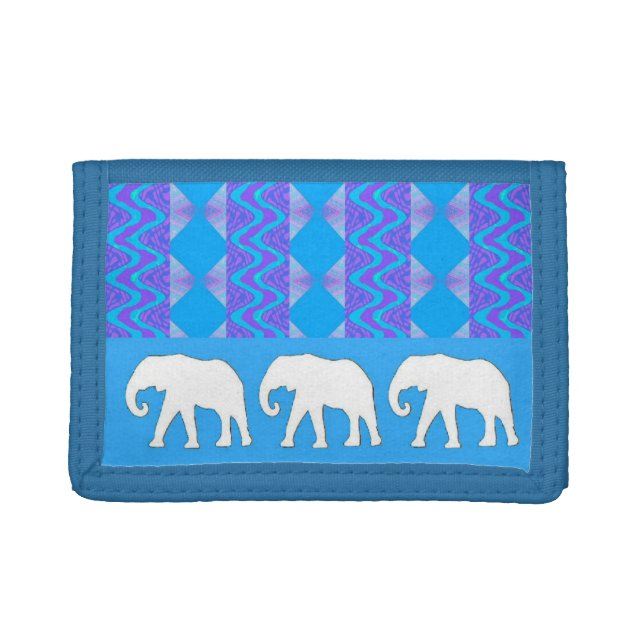 Elephant walk pattern tri-fold wallet (Front)