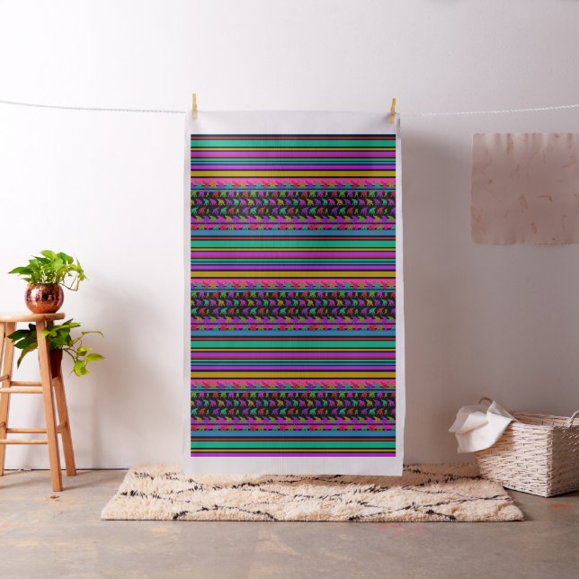 Elephant Walk & Stripes Pattern + your ideas Fabric (In Situ)