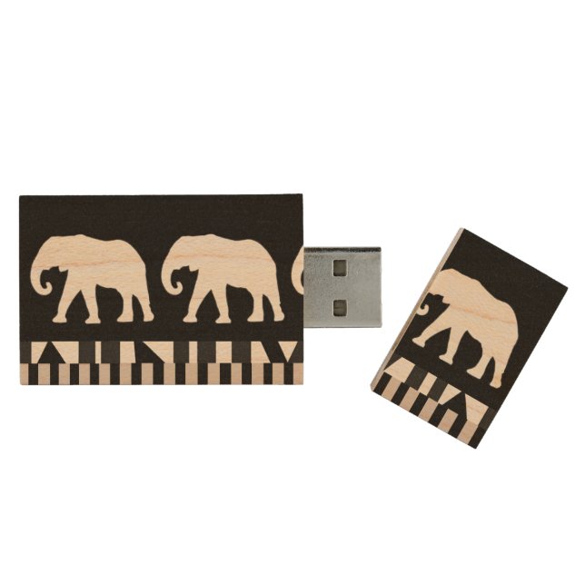 Elephant walk wood flash drive (Opened)