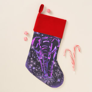 Elephant Walking At Night Christmas Stocking