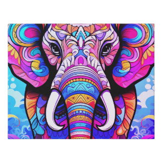 Elephant Wall Decor Faux Wrapped Canvas Print