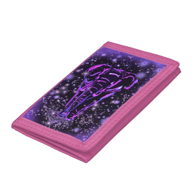 Elephant Wallet In Purple Pink Starry Night  (Bottom)