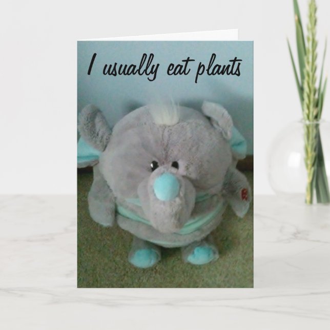 ELEPHANT WANTS "BIRTHDAY CAKE" CARD (Front)