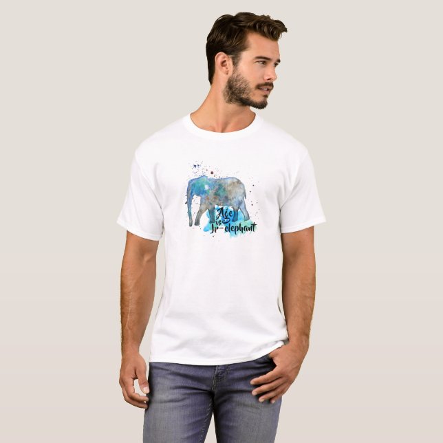 Elephant Water Color T-Shirt (Front Full)