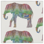 Elephant Watercolor Art Fabric