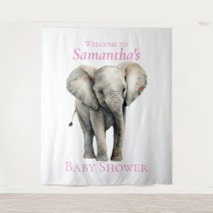 Elephant Watercolor Baby Shower backdrop