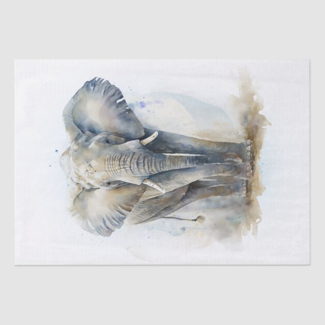 Elephant Watercolor Tissue Paper (Front)