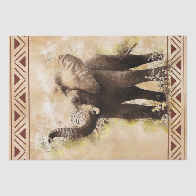 Elephant Watercolor Tissue Paper (Front)