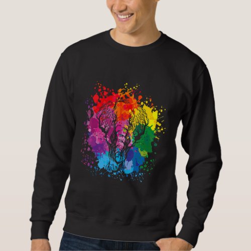 Elephant Watercolour Splash Sweatshirt