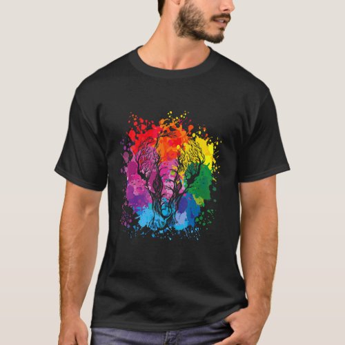Elephant Watercolour Splash T_Shirt
