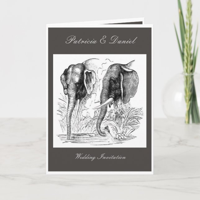 Elephant Wedding Invitation (Front)