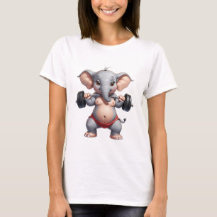 Elephant weight lifting bodybuilder elephant gym T-Shirt