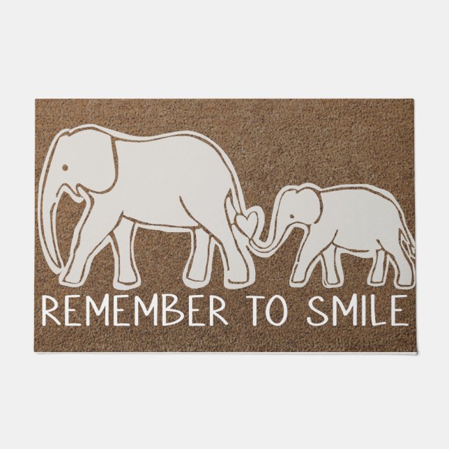 Elephant Welcome Doormat | Elephant Lover Mat (Front)