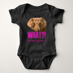 Elephant What Did You Just Say? Baby Bodysuit