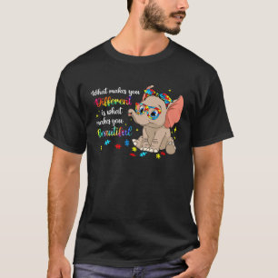 Elephant What Makes You Different Autism Awareness T-Shirt