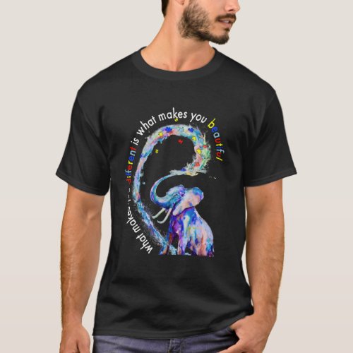 Elephant What Makes You Different Autism Awareness T_Shirt