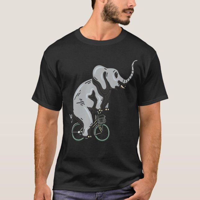 Elephant Whisperer Cyclist Zoogoer Wildlife Animal T-Shirt (Front)
