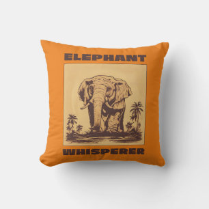 Elephant Whisperer Throw Pillow