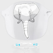 Elephant White Face Shield (Front w/Glasses)
