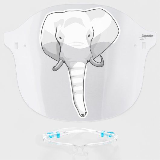 Elephant White Face Shield (Front w/Glasses)