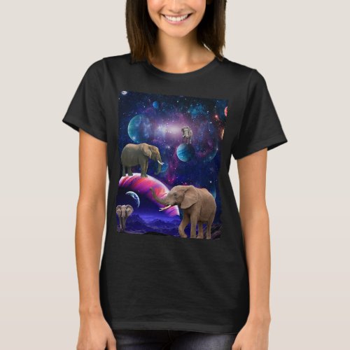 Elephant Wild Animal African forest Universe Galax T_Shirt