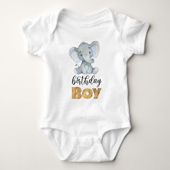 Elephant Wild One 1st Birthday Baby Bodysuit (Front)