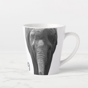 Elephant Wildlife Art Personalized Name Animal Latte Mug