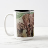 Elephant wildlife mug