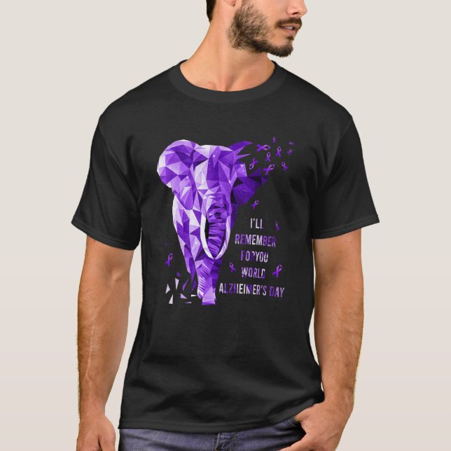 Elephant Will Remember For You World Alzheimer Awa T-Shirt (Front)