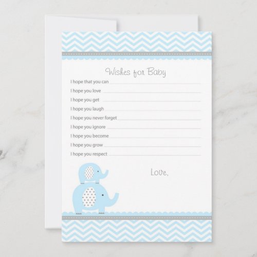 Elephant Wishes for Baby Advice Cards