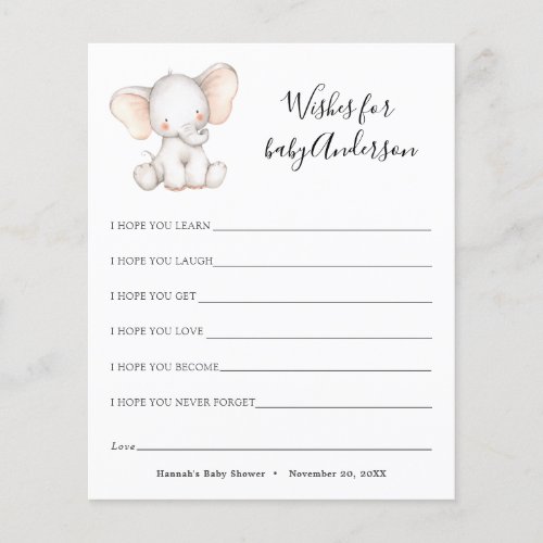 Elephant Wishes for Baby Card